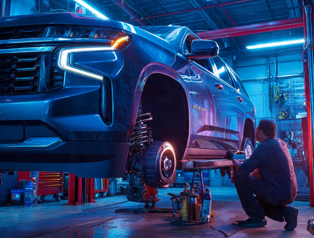 Automotive workshop scene focused on shocks and e1769358512507